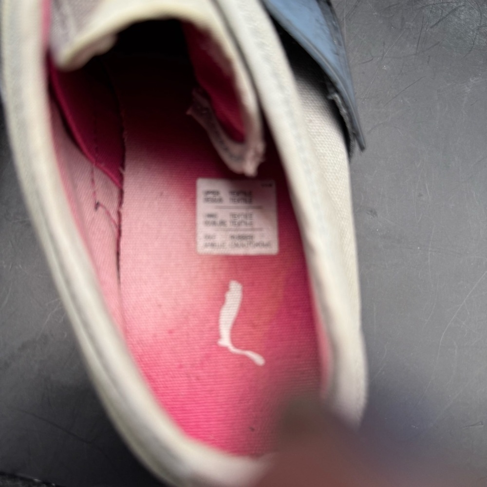PUMA SPORT LIFESTYLE BLUE GRAY WOMEN'S ATHLETIC SKATE SHOES SIZE 6.5 PINK TRIM - Picture 10 of 12